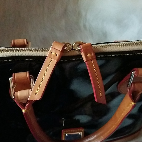 Dooney and Bourke Black Patent Leather Satchel - Picture 3 of 7